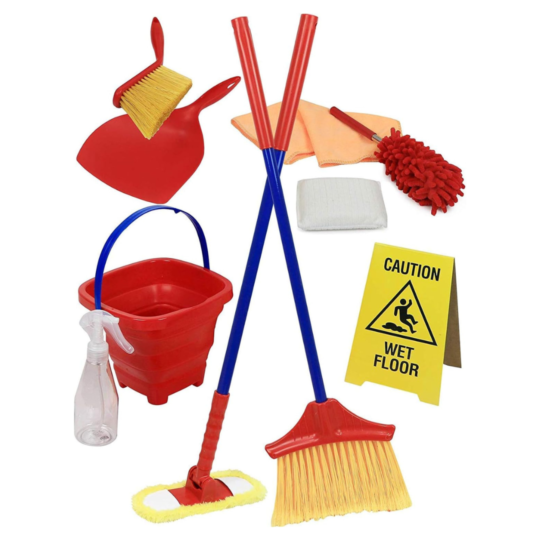 Click N’ Play Pretend Play Housekeeping Kids Cleaning Set (Set Of 10)