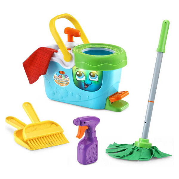 LeapFrog Clean Sweep Learning Caddy, Kids Mop And Broom Cleaning Toy Set