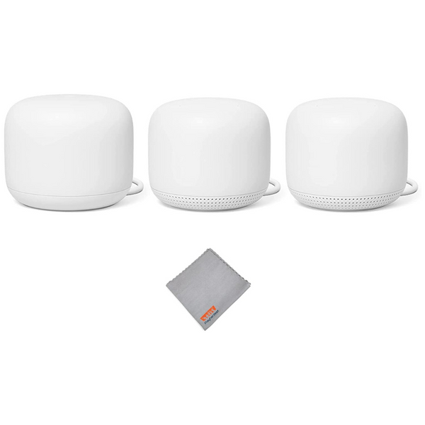 3-Pack Google Nest WiFi AC2200 Mesh System: Router & 2 Access Points