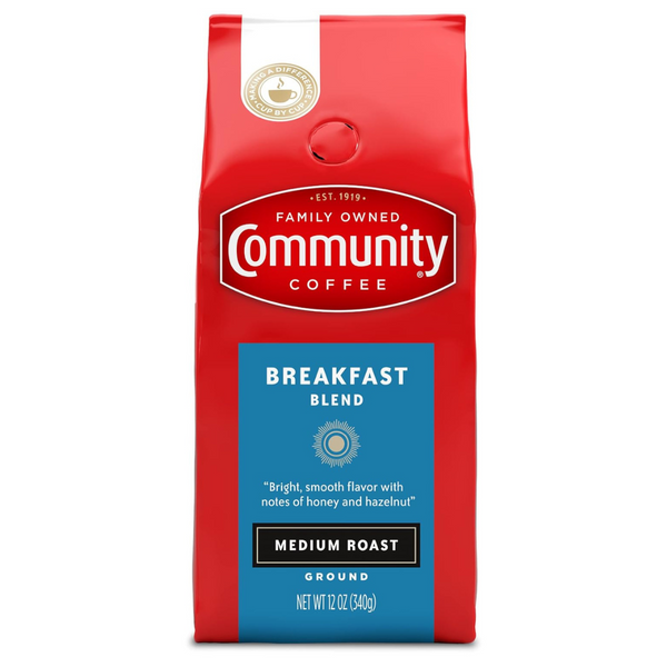 Community Coffee Breakfast Blend Medium Roast Ground Coffee, 12 Ounce