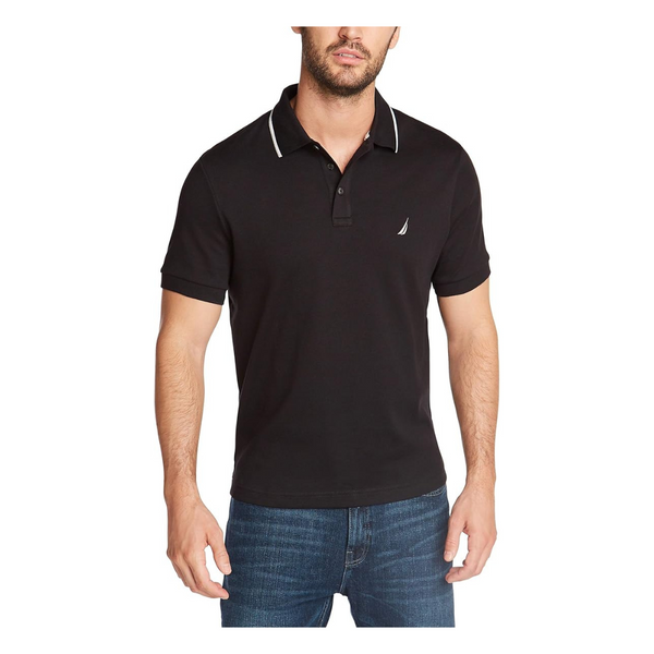 Nautica Men's Classic Fit Short Sleeve Dual Tipped Collar Polo Shirt (Various Colors & Sizes)