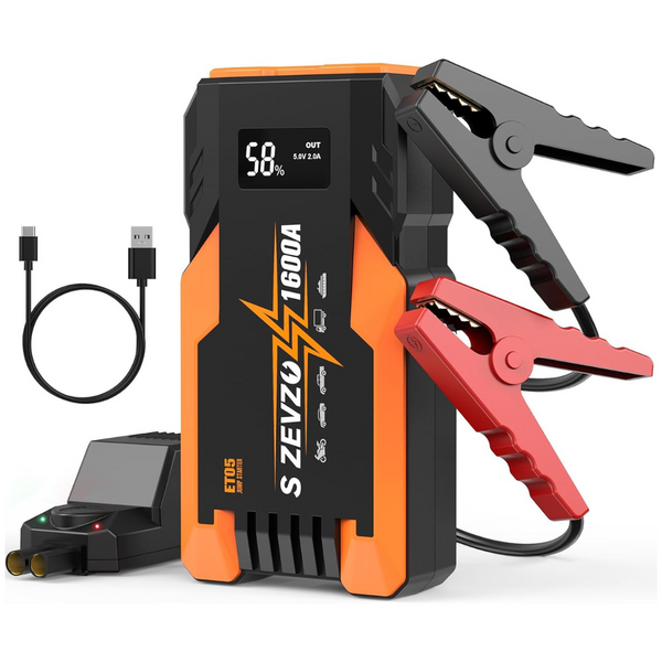 S Zevzo ET05 Jump Starter 1600A Portable Car Jump Starter Battery Pack