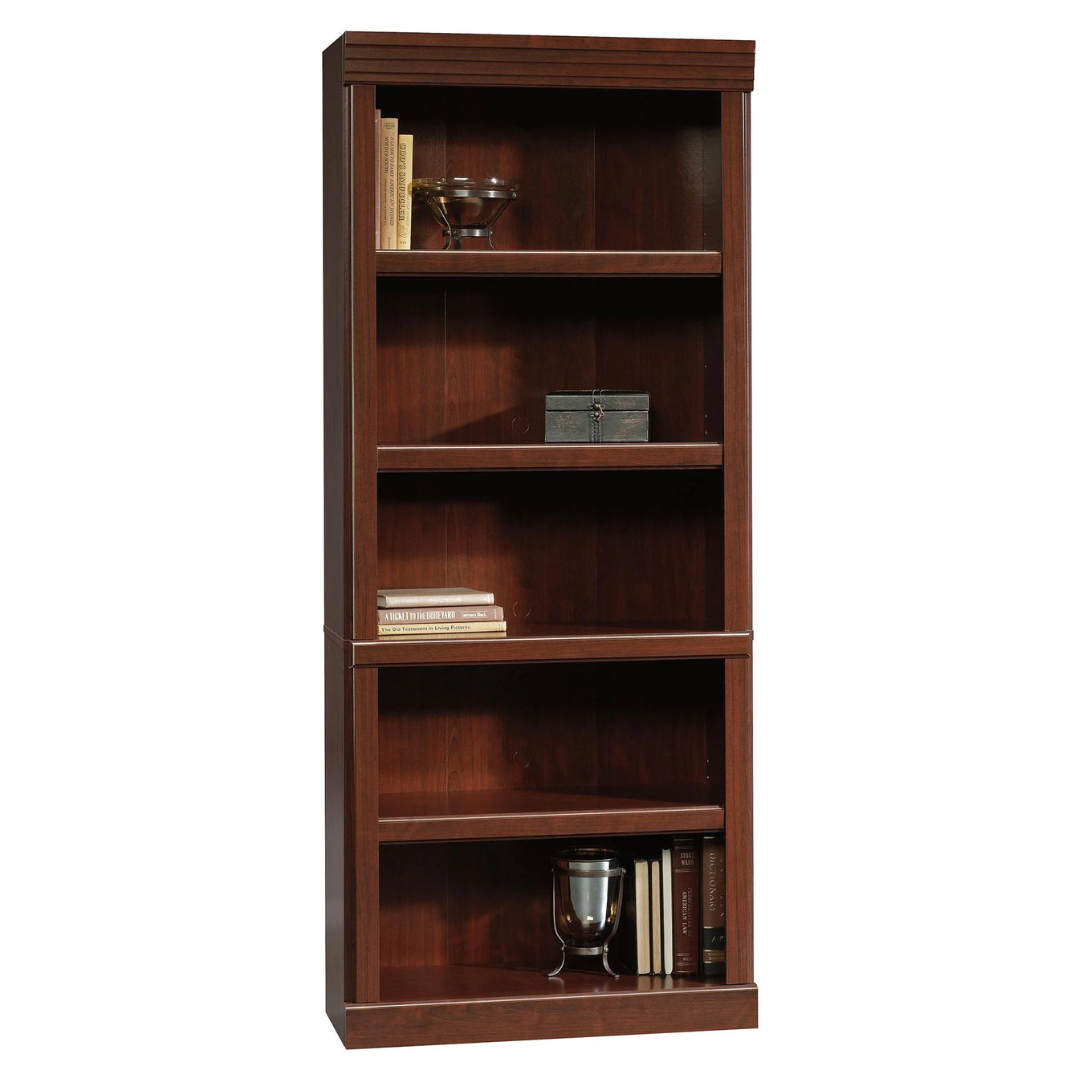 (Set Of 2) Sauder Heritage Hill 5 Shelf Library Bookcases, Classic Cherry Finish