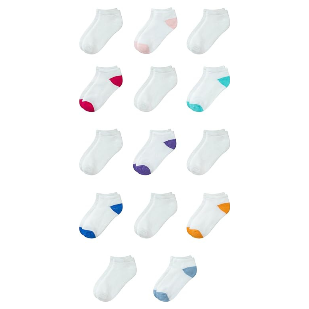 14 Pairs Of Amazon Essentials Unisex Kids And Toddlers’ Cotton Low Cut Socks