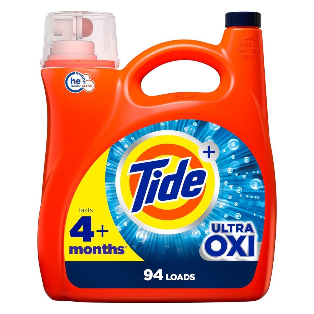 4 Bottles Of Tide Ultra Oxi Liquid Laundry Detergent Soap, HE Compatible (132 Fl Oz Bottles)