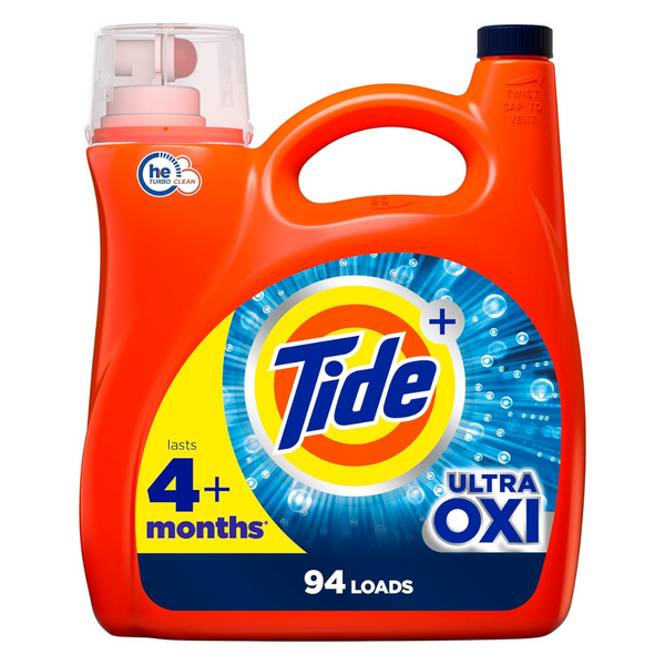 4 Bottles Of Tide Ultra Oxi Liquid Laundry Detergent Soap, HE Compatible (132 Fl Oz Bottles)