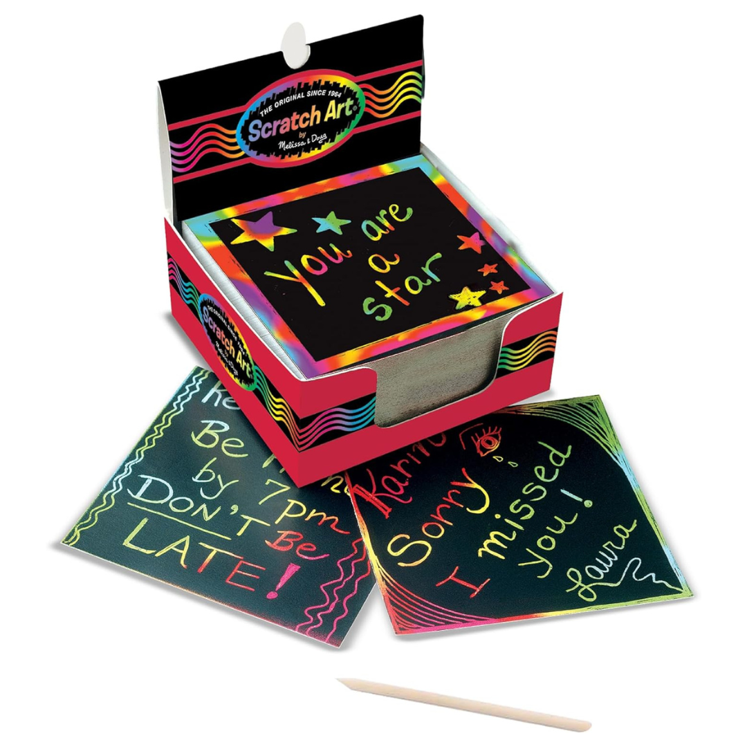 Melissa & Doug Scratch Art Rainbow Mini Notes (125) With Wooden Stylus