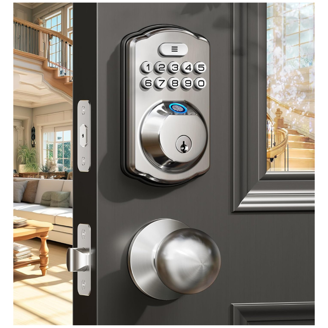 Veise Electronic Fingerprint Door Lock With 2 Door Knobs