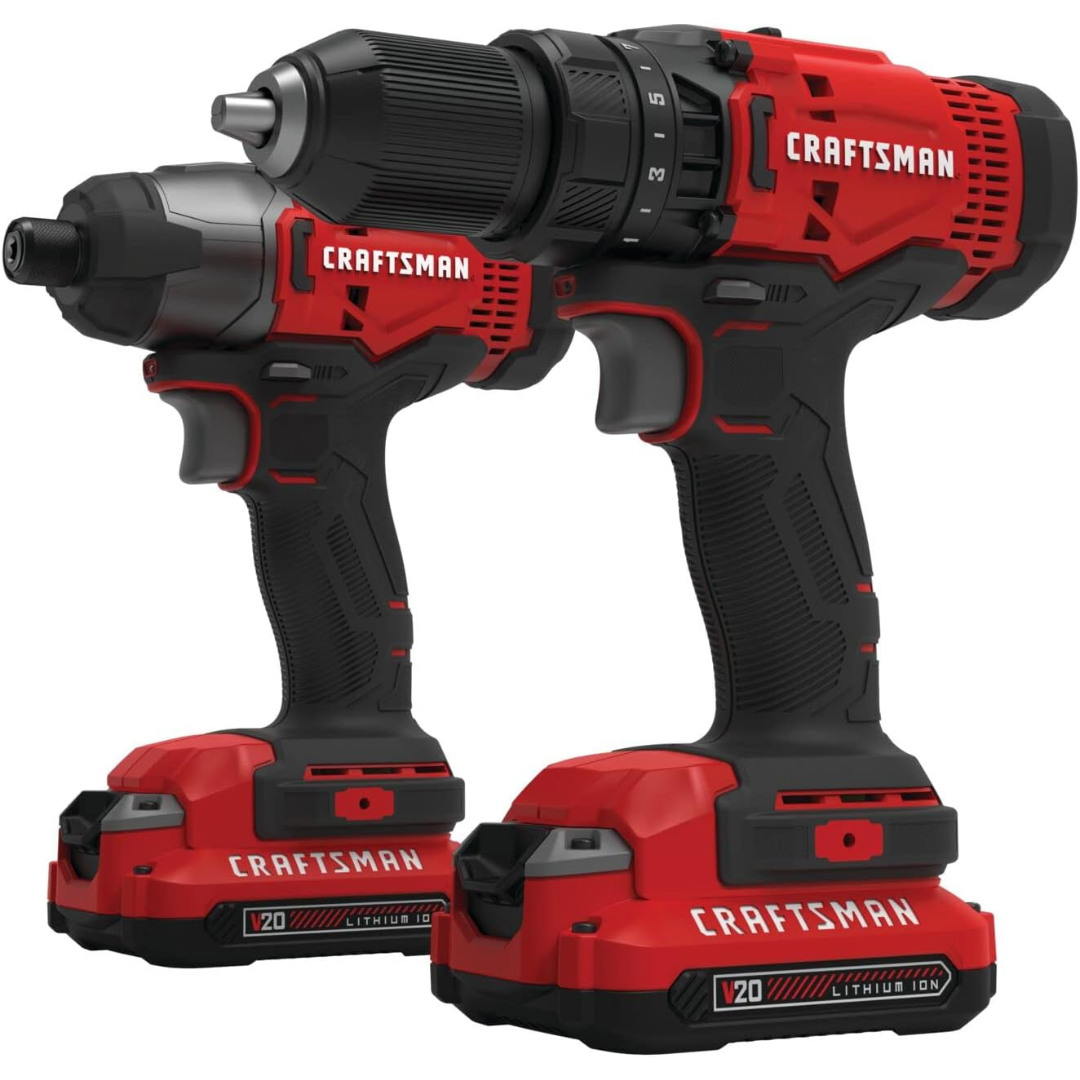 Craftsman 20V 2-Tool Power Tool Combo Kit With 2 Batteries & Charger