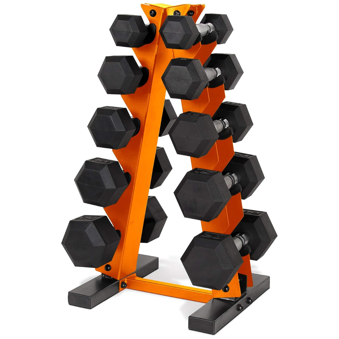 Cap Barbell 150lb Dumbbell Set With Rack