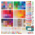 XSEINO 23,000 Pcs Clay Beads Bracelet Making Kit, 6 Boxes 125 Colors