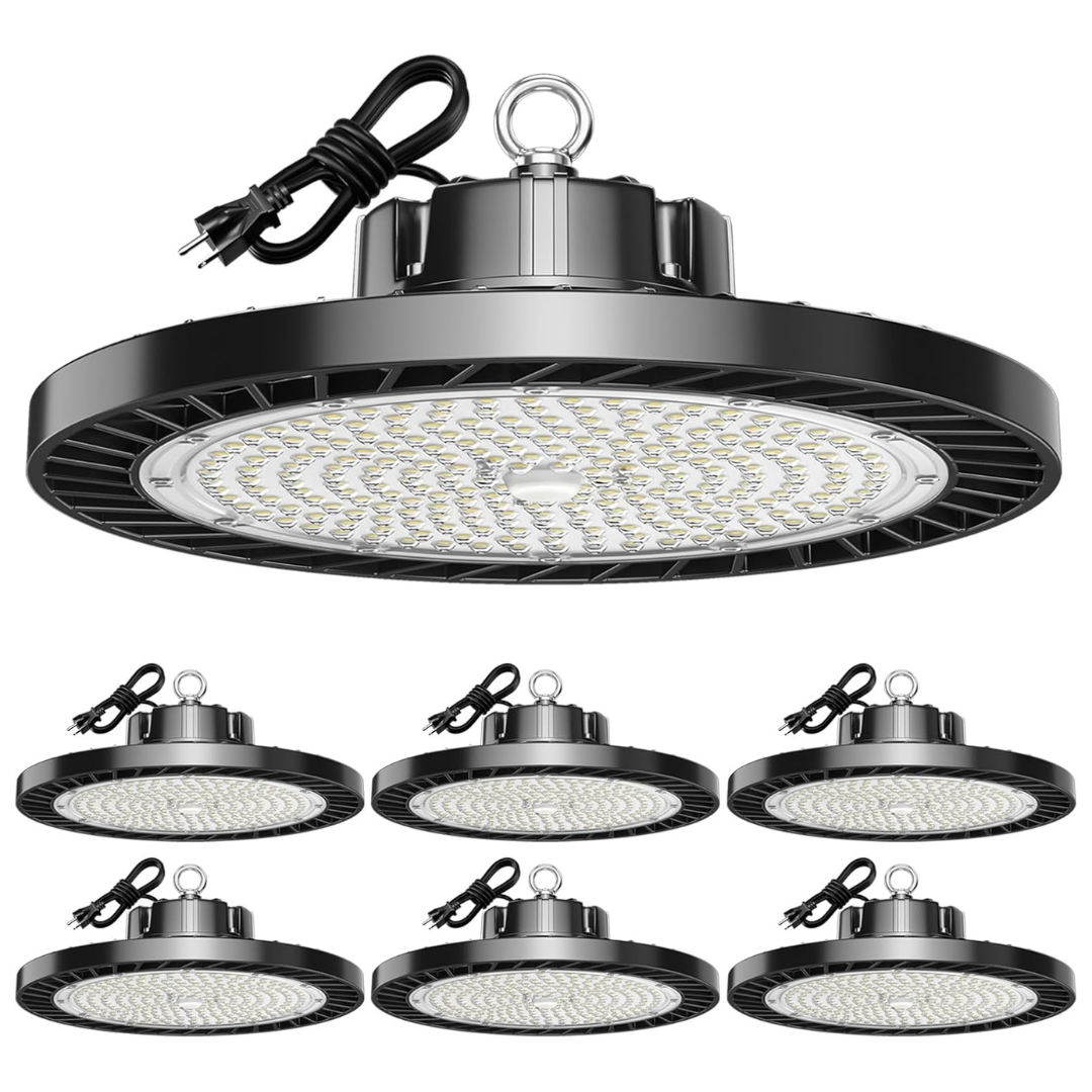 6-Pack UFO LED High Bay Lights With Plug