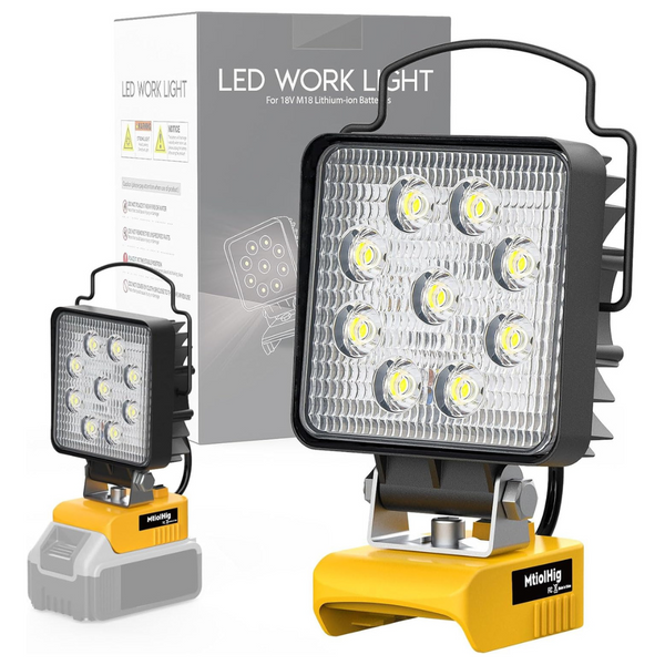 MtiolHig 30W 3000 lumen Cordless LED Work Light For Dewalt 20V Battery