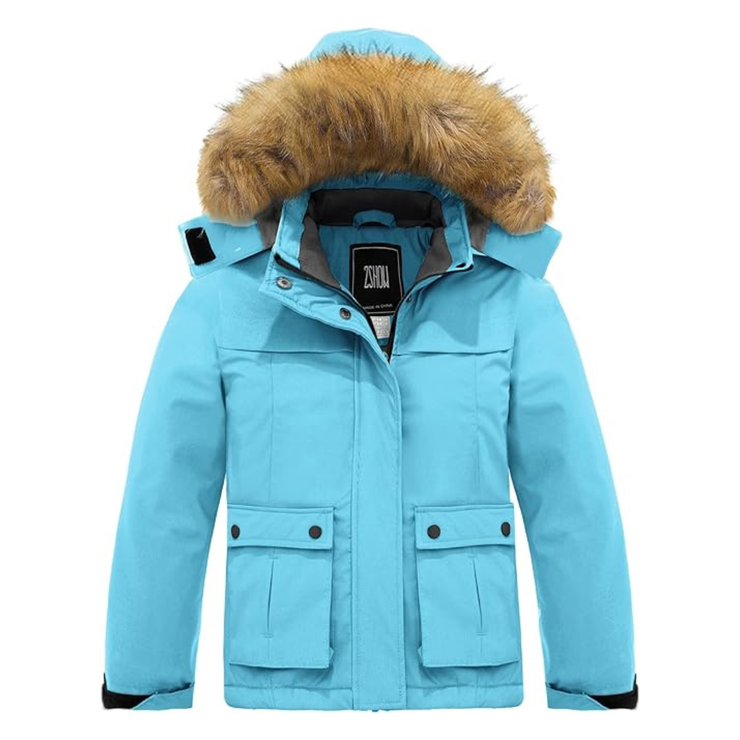 Girls' Mountain Ski Soft Fleece Lined Hooded Winter Jacket (Various)