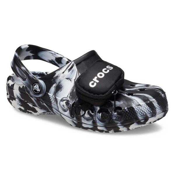 Crocs Exclusive Men's Baya Marbled Clogs W/Pouch & Carabiner Jibbitz