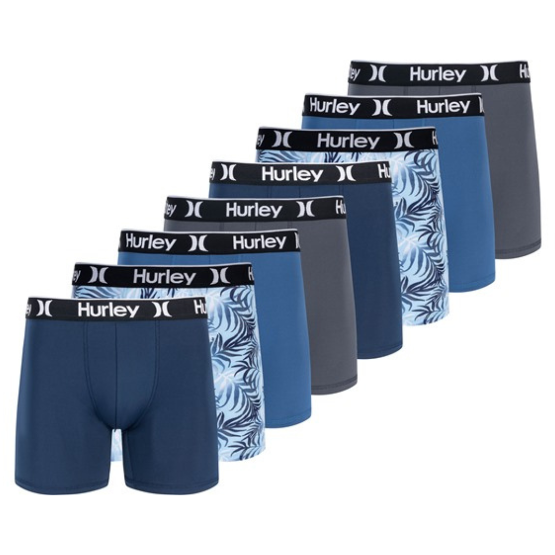 8-Pack Hurley Men's Printed Boxer Brief (Various)