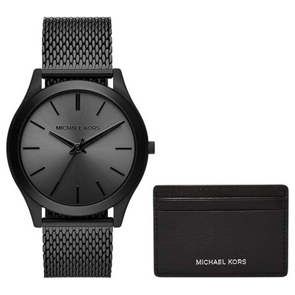 Michael Kors Oversized Slim Stainless Steel Men's Watch w/ Black Wallet