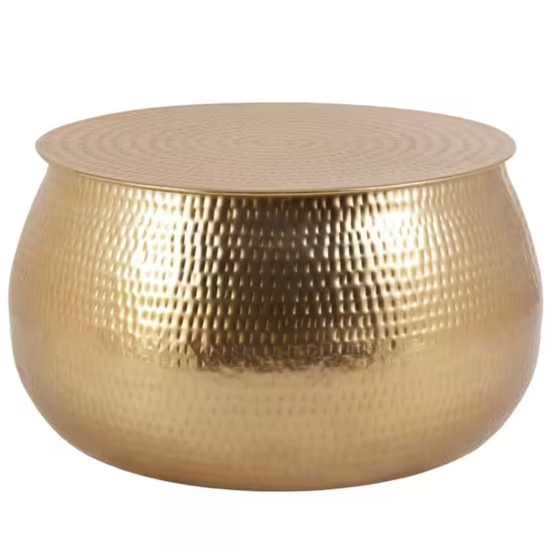 Metal Gold 30" Lift Top Round Coffee Table