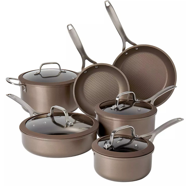 Food Network 10- Piece Textured Titanium Nonstick Cookware Set