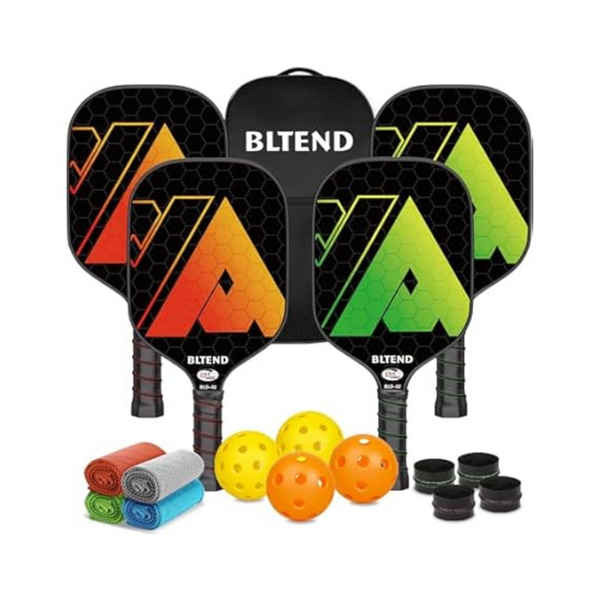 Bltend Pickleball Paddles Set With 4 Rackets, 4 Pickleball Balls, Pickleball Bag