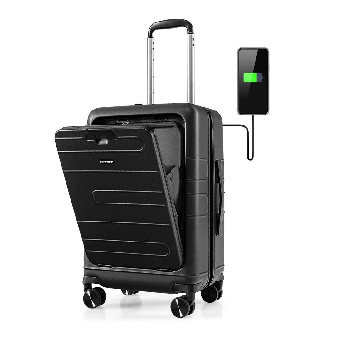 Costway 20'' Carry-on PC Hardside Suitcase TSA Lock