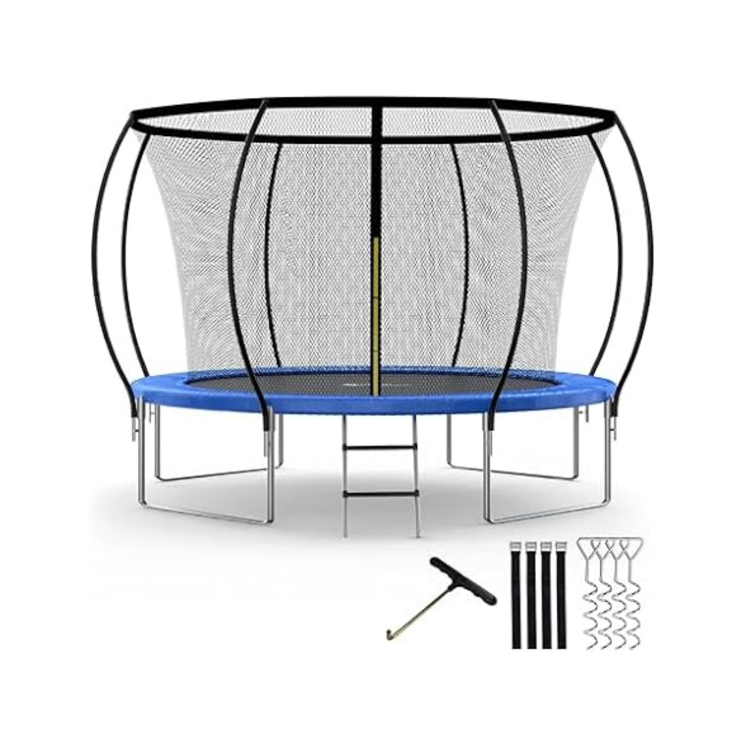 Simple Deluxe 12ft Recreational Trampoline With Enclosure Net