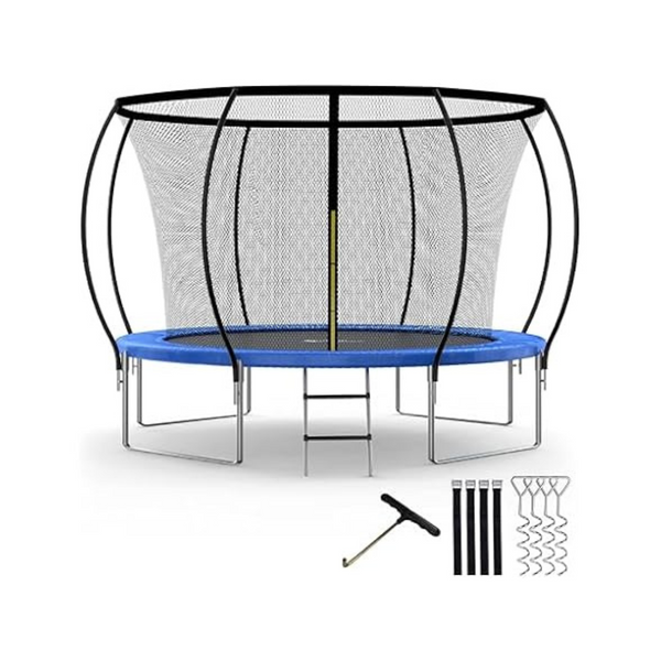 Simple Deluxe 12ft Recreational Trampoline With Enclosure Net