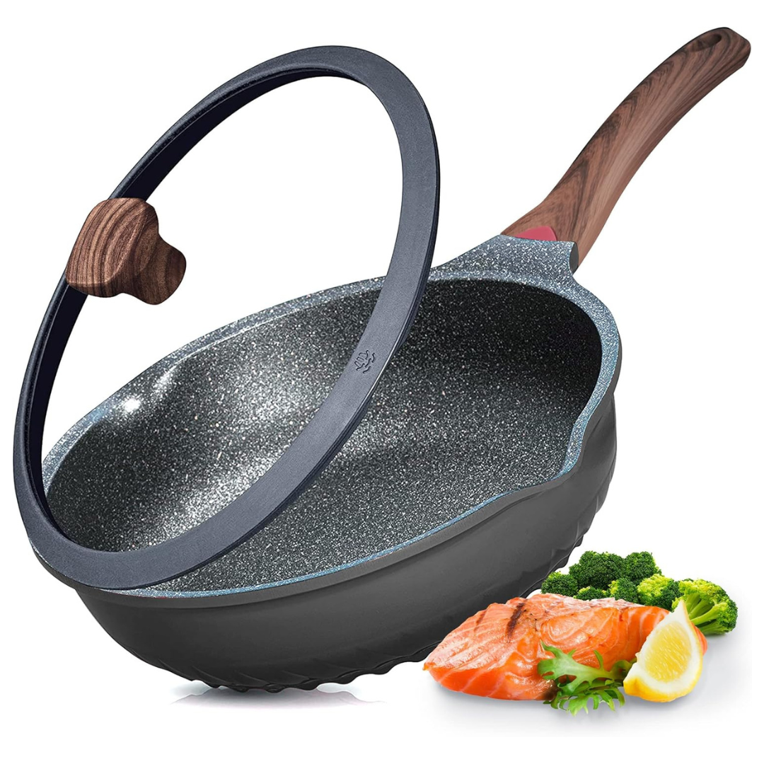 Vinchef 11" Nonstick Deep Frying Pan Skillet