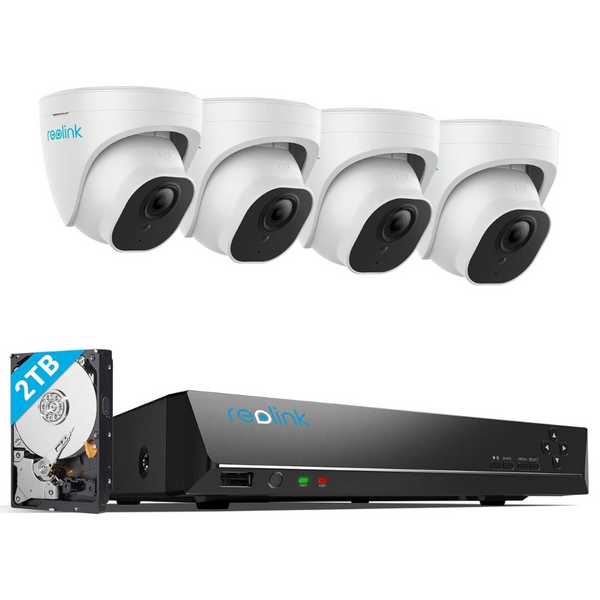 Reolink 4K Security System: 4 PoE Cameras & 8CH NVR With 2TB HDD