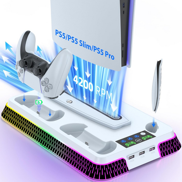 Lictin PS5 / PS5 Pro / PS5 Stand & Cooling Station with RGB LED