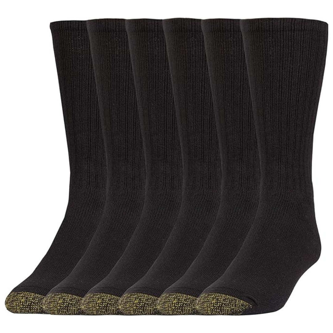 6-Pairs Of Gold Toe Harrington Men's Crew Socks (Select Colors)