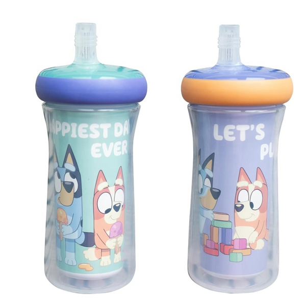 2-Count The First Years 9 Oz Bluey Insulated Straw Cup