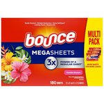 4 Boxes Of Bounce Mega Dryer Sheets, Paradise Blossom (180 Count Each)