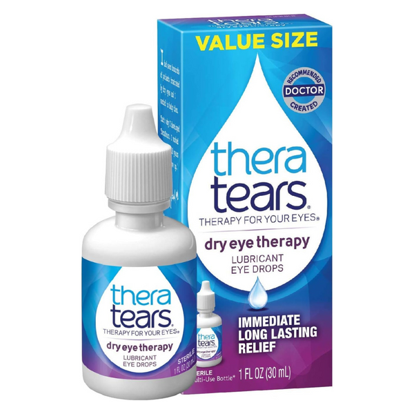 TheraTears Eye Drops For Dry Eyes, Dry Eye Therapy Lubricant Eyedrops (1 Fl Oz)