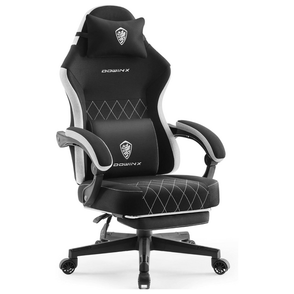 High Back Ergonomic Computer Gaming Chair With Footrest (Black)