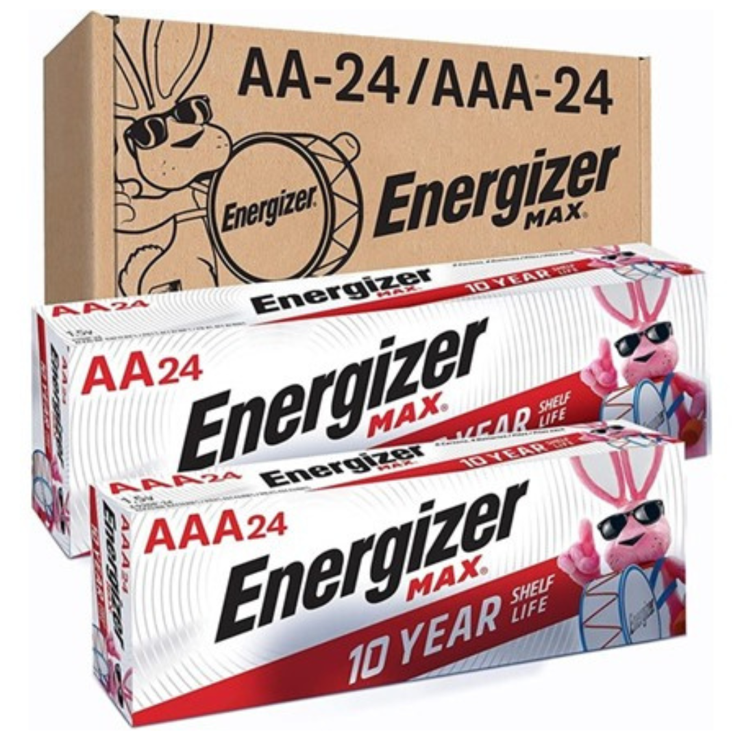 48-Count Energizer Max Alkaline Batteries (24 AA + 24 AAA)