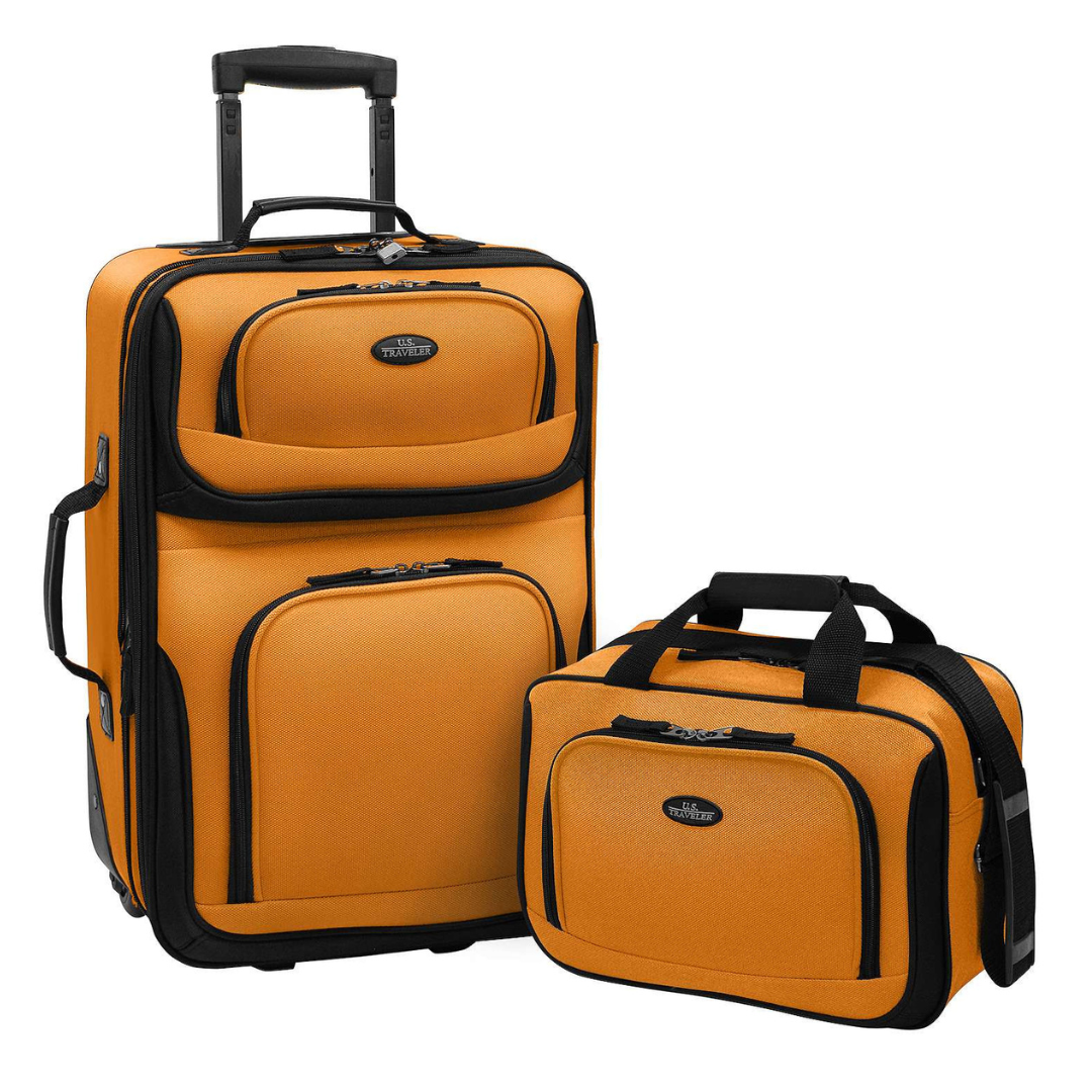 2-Piece U.S. Traveler Rio Mustard Expandable Carry-On Luggage Set (3 Colors)