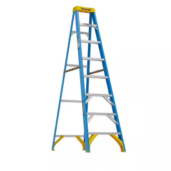 8-Ft Werner FS108 Fiberglass Step Ladder With 250 lb. Load Capacity