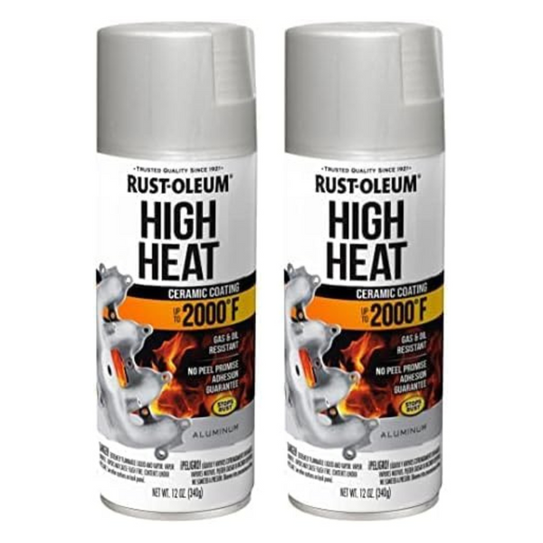 2-Pack Rust-Oleum 12oz Automotive High Heat Spray Paint (Flat Aluminum)