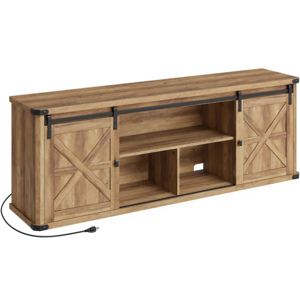 Cesilee TV Stand for TVs up to 75" with 2 Sliding Barn Doors