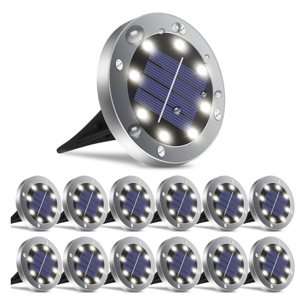 12-Pack Waterproof Solar Outdoor Lights