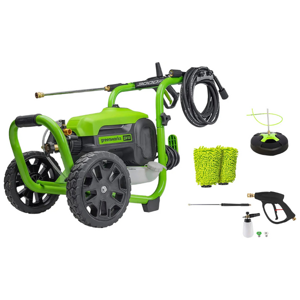 Greenworks Electric Pressure Washer Up To 3000 PSI At 2.0 GPM Combo Kit