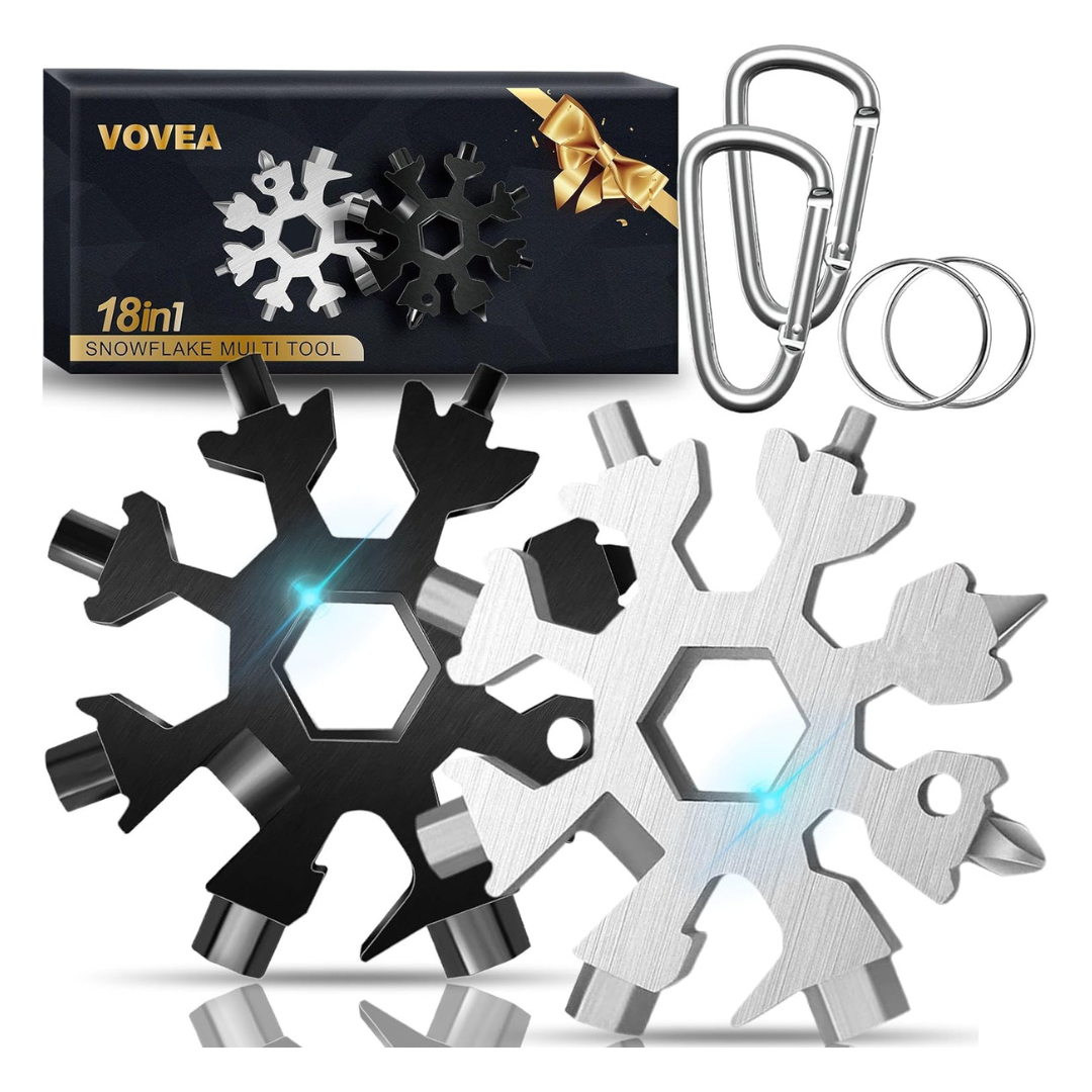 2-Pack Vovea 18-In-1 Snowflake Multitool Stocking Stuffers