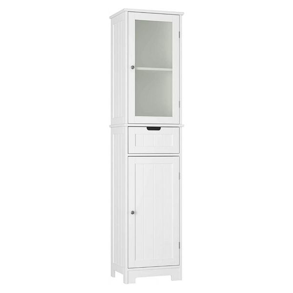 Homfa Narrow Tall Bathroom Storage Linen Cabinet Tower With Door & Drawer