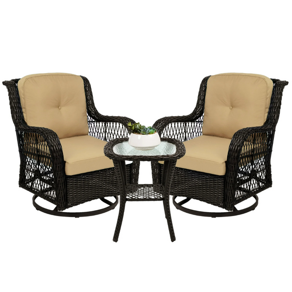 Best Choice Products 3-Piece Outdoor Wicker Patio Bistro Set