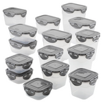 30-Piece Rachael Ray Leak-Proof Stacking Container Food Storage Bin Set