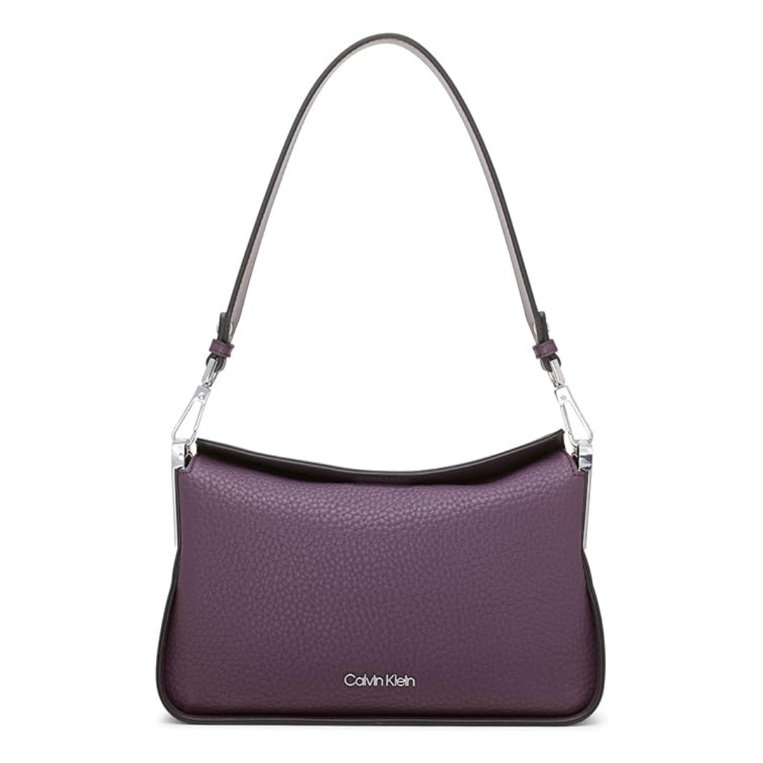 Calvin Klein Fay Shoulder Bag With Magnetic Top Closure (Plum)