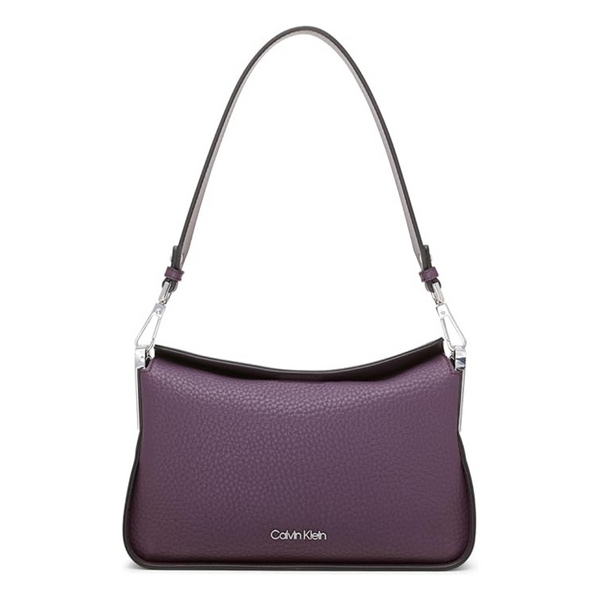 Calvin Klein Fay Shoulder Bag With Magnetic Top Closure (Plum)