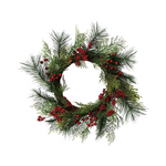 Wondershop 22" Mixed Pine With Red Berries Artificial Christmas Wreath