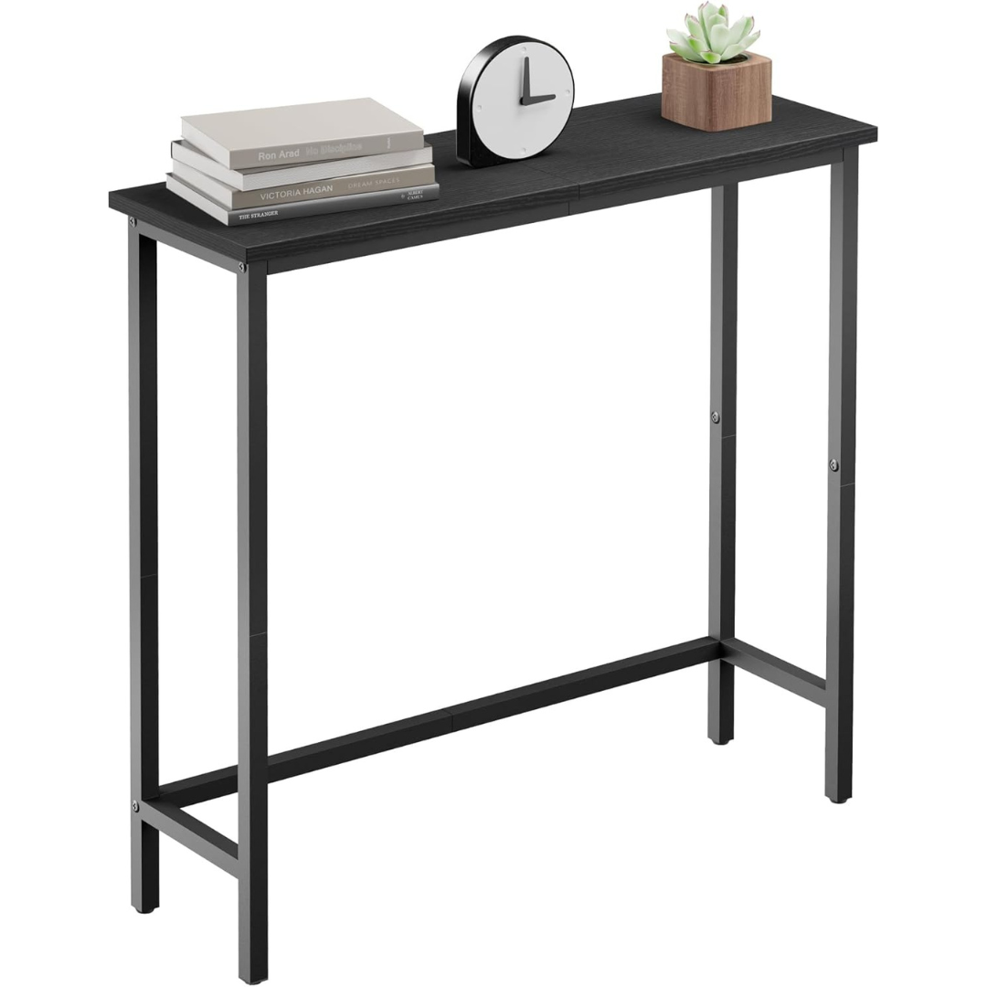 29.5" HollyHOME Narrow Hallway Console Table (Black)